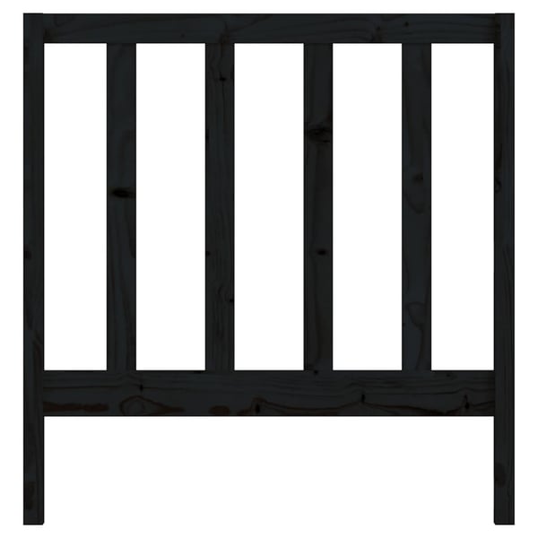 vidaXL sengegærde 81x4x100 cm massivt fyrretræ sort