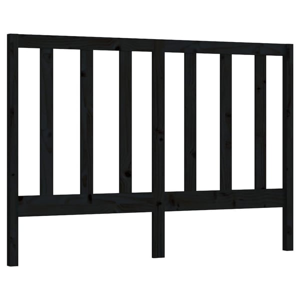 vidaXL Sengegavl svart 126x4x100 cm heltre furu