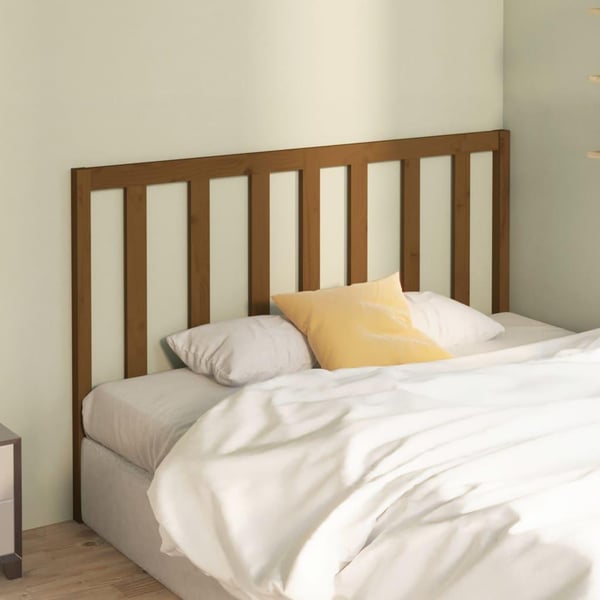 vidaXL Sengegavl honningbrun 156x4x100 cm heltre furu