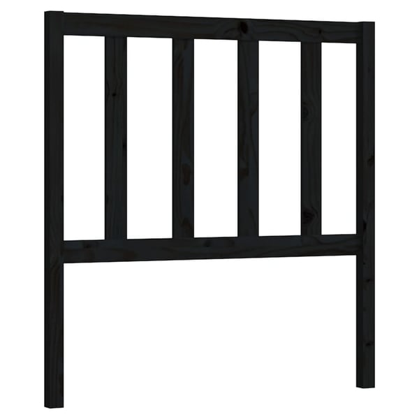 vidaXL Sengegavl svart 106x4x100 cm heltre furu