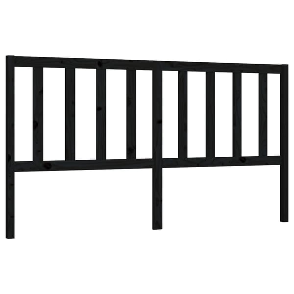vidaXL Sengegavl svart 186x4x100 cm heltre furu