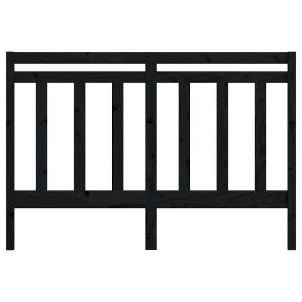 vidaXL Sengegavl svart 126x4x100 cm heltre furu