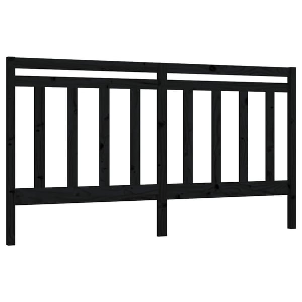 vidaXL Sengegavl svart 206x4x100 cm heltre furu