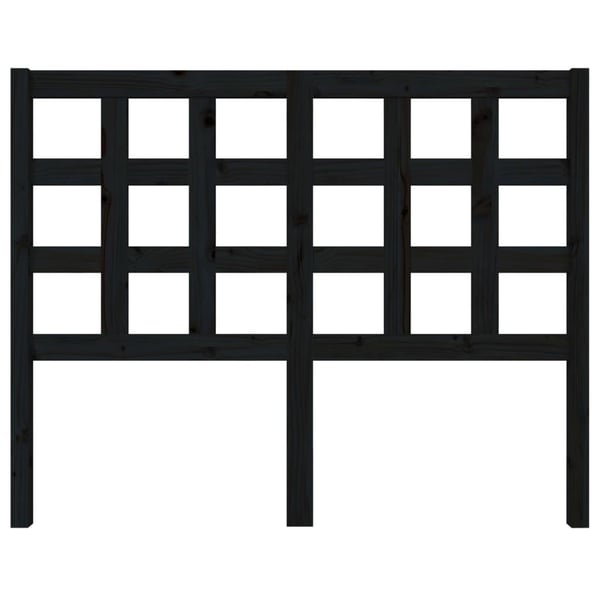 vidaXL Sengegavl svart 125,5x4x100 cm heltre furu