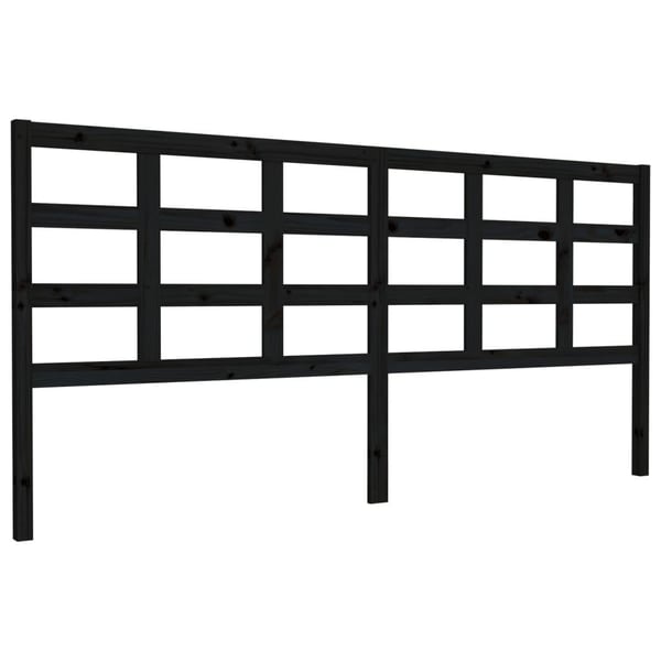 vidaXL Sengegavl svart 205,5x4x100 cm heltre furu