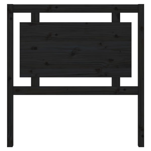 vidaXL Sengegavl svart 95,5x4x100 cm heltre furu