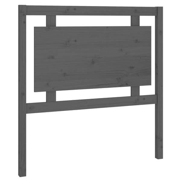 vidaXL Sengegavl grå 95,5x4x100 cm heltre furu
