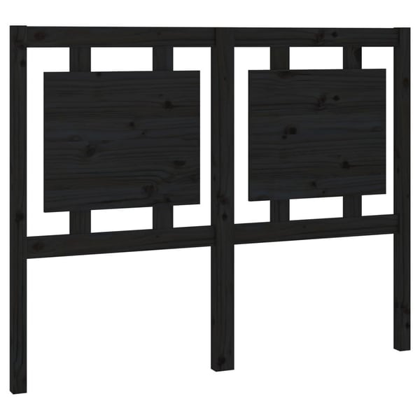 vidaXL Sengegavl svart 125,5x4x100 cm heltre furu