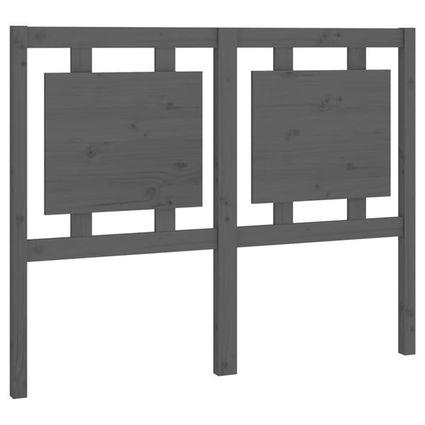 vidaXL Sengegavl grå 125,5x4x100 cm heltre furu