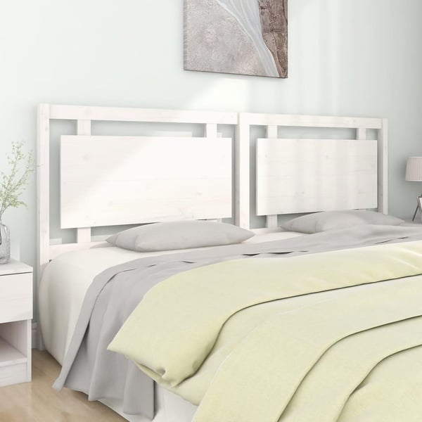 vidaXL Sengegavl hvit 205,5x4x100 cm heltre furu
