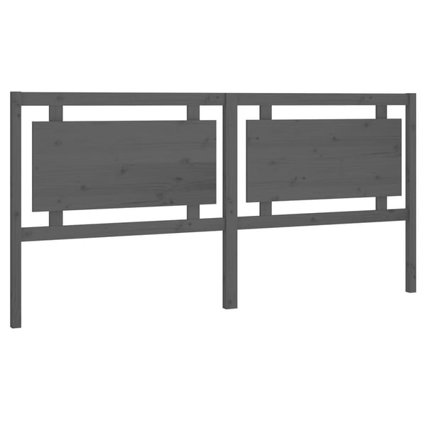 vidaXL Sengegavl grå 205,5x4x100 cm heltre furu