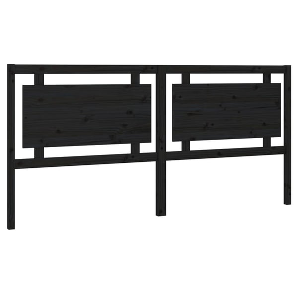 vidaXL Sengegavl svart 205,5x4x100 cm heltre furu