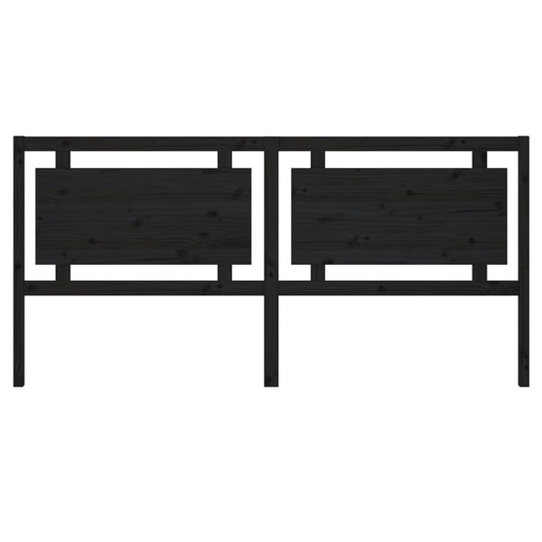 vidaXL Sengegavl svart 205,5x4x100 cm heltre furu