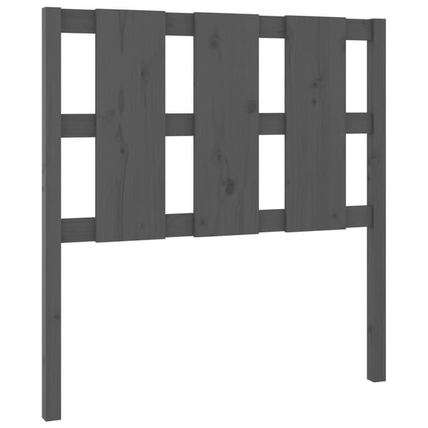 vidaXL Sengegavl grå 95,5x4x100 cm heltre furu