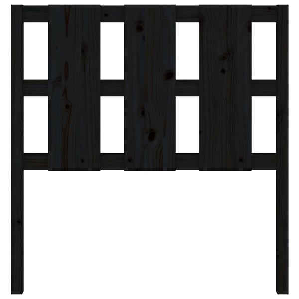 vidaXL Sengegavl svart 95,5x4x100 cm heltre furu
