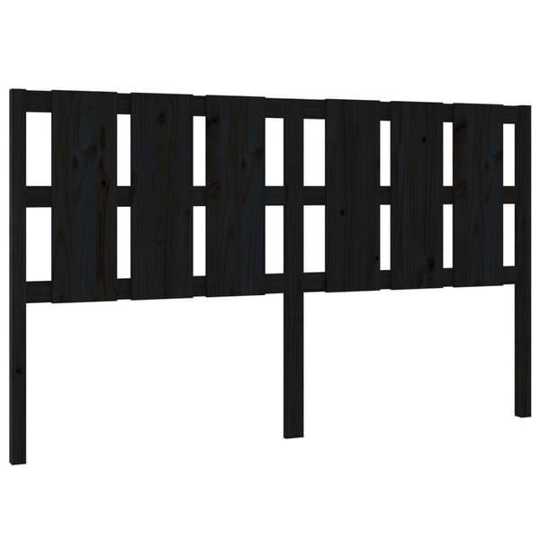 vidaXL Sengegavl svart 165,5x4x100 cm heltre furu