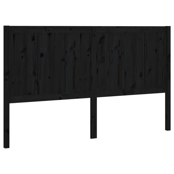 vidaXL Sengegavl svart 125,5x4x100 cm heltre furu