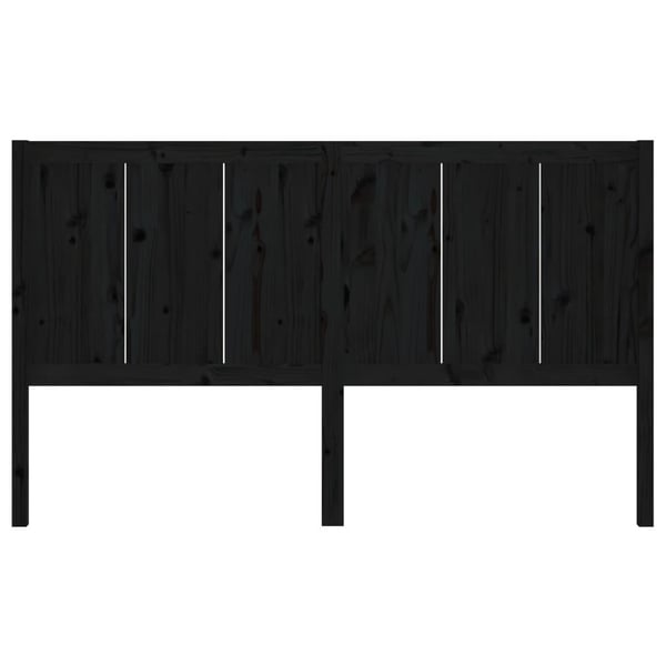 vidaXL Sengegavl svart 205,5x4x100 cm heltre furu