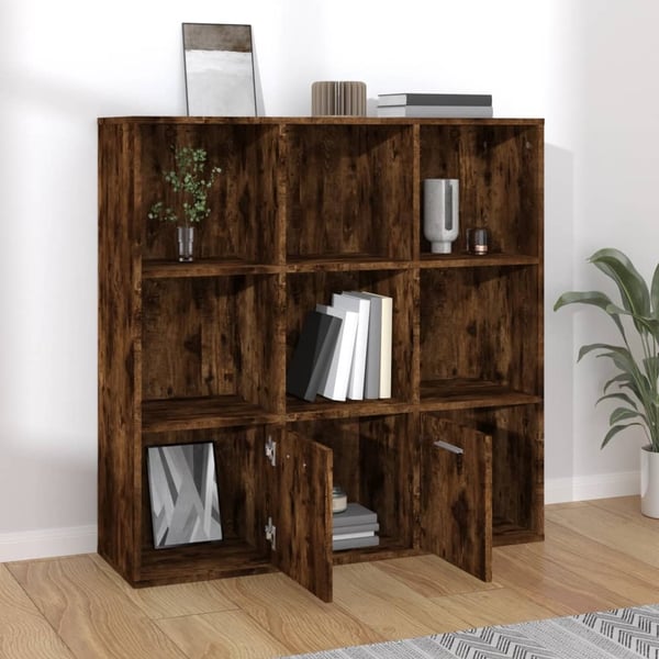 vidaXL bogreol 98x30x98 cm røget egetræsfarve