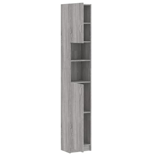 vidaXL Baderomsskap grå sonoma eik 32x25,5x190 cm konstruert tre
