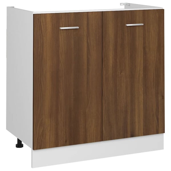 vidaXL bundskab til vask "Lyon" brun eg 80x46x81,5 cm konstrueret træ