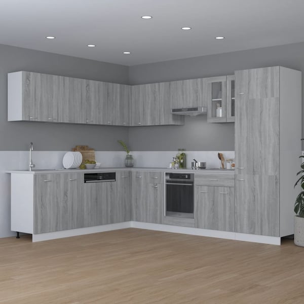 vidaXL Vegghengt skap "Lyon" grå sonoma 80x31x60 cm konstruert tre