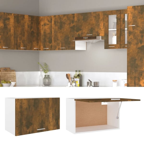 vidaXL Vegghengt skap "Lyon" røkt eik 60x31x40 cm konstruert tre