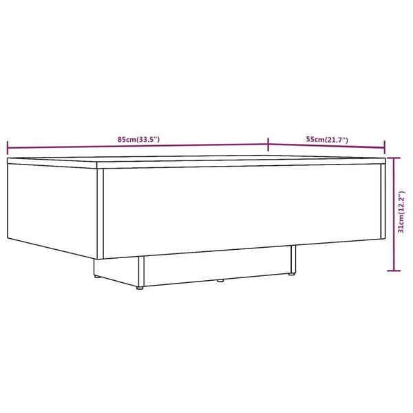 vidaXL Salongbord grå sonoma 85x55x31 cm konstruert tre