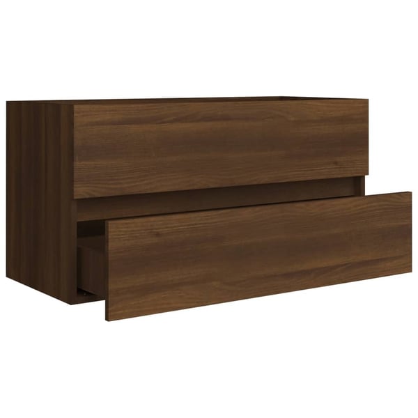 vidaXL underskab 90x38,5x45 cm konstrueret træ brun egetræ