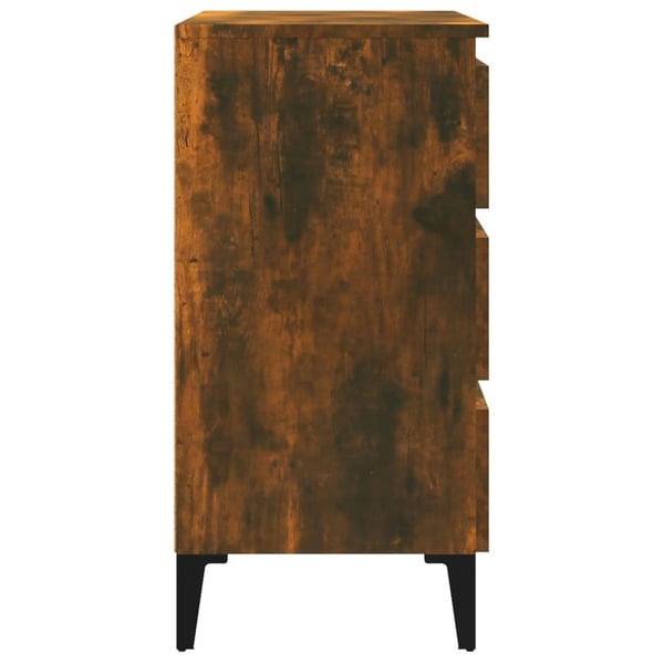 vidaXL Skjenk røkt eik 60x35x69 cm konstruert tre