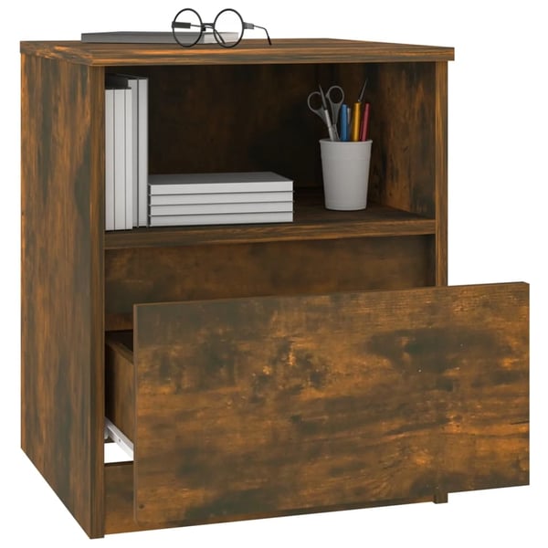 vidaXL Nattbord 2 stk røkt eik 40x40x50 cm konstruert tre