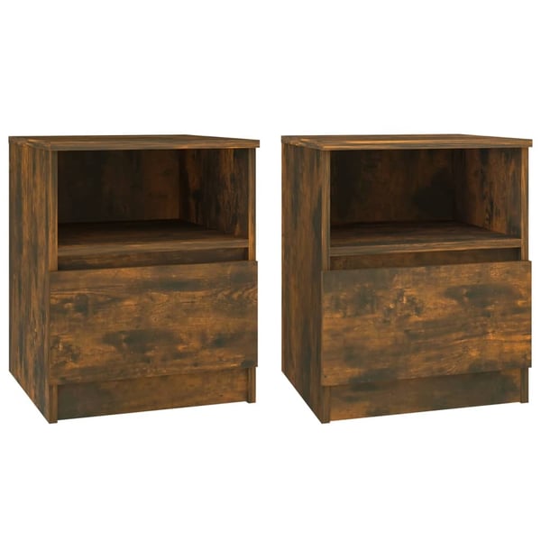 vidaXL Nattbord 2 stk røkt eik 40x40x50 cm konstruert tre
