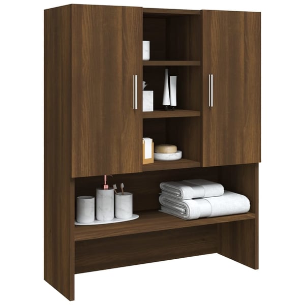 vidaXL vaskemaskineskab 70,5x25,5x90 cm brun egetræsfarve