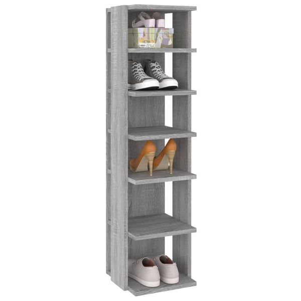 vidaXL Skohyller 2 stk grå sonoma 27,5x27x102 cm konstruert tre