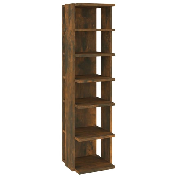 vidaXL Skohyller 2 stk røkt eik 27,5x27x102 cm konstruert tre