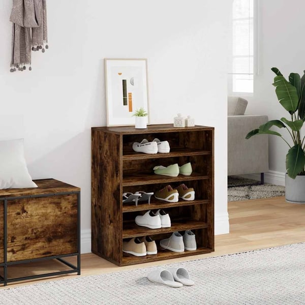 vidaXL skoreol 60x35x70 cm konstrueret træ røget egetræ