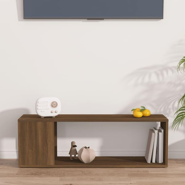 vidaXL tv-bord 100x24x32 cm konstrueret træ brun egetræ