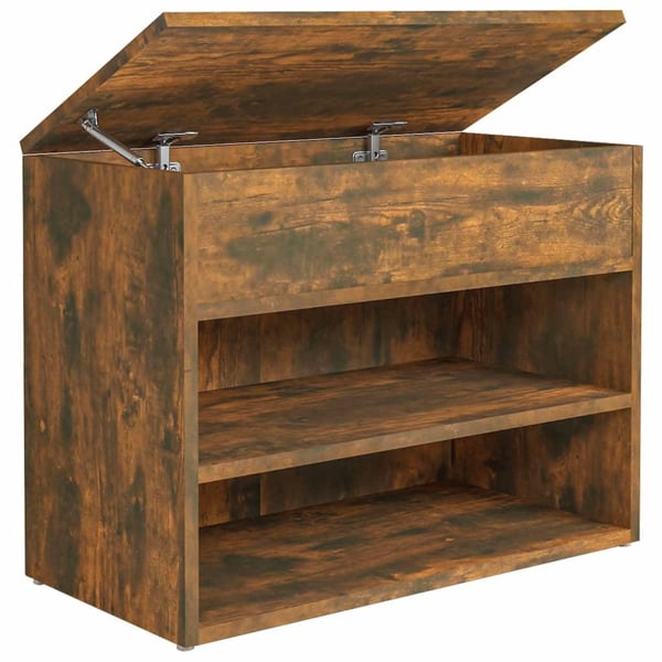 vidaXL Skobenk røkt eik 60x30x45 cm konstruert tre