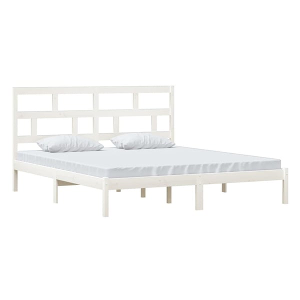 vidaXL Sengeramme hvit 180x200 cm Super King heltre