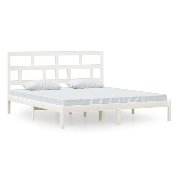 vidaXL Sengeramme hvit 180x200 cm Super King heltre