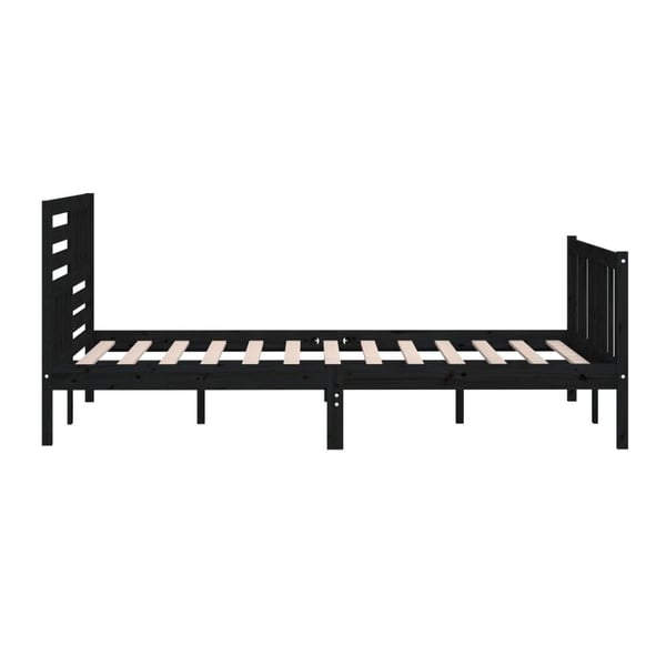 vidaXL Sengeramme svart heltre 200x200 cm