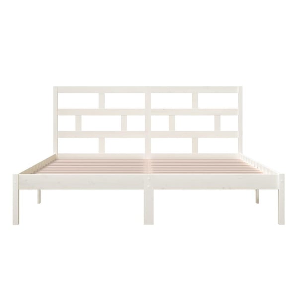 vidaXL Sengeramme hvit heltre furu 160x200 cm