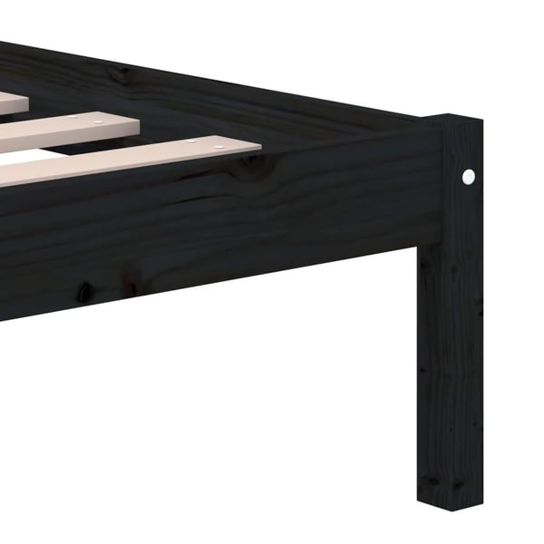 vidaXL Sengeramme svart heltre furu 200x200 cm