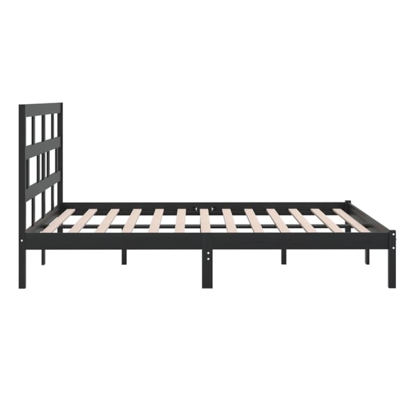 vidaXL Sengeramme svart heltre furu 200x200 cm