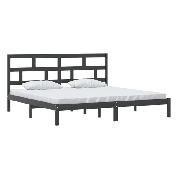 vidaXL Sengeramme svart heltre furu 200x200 cm