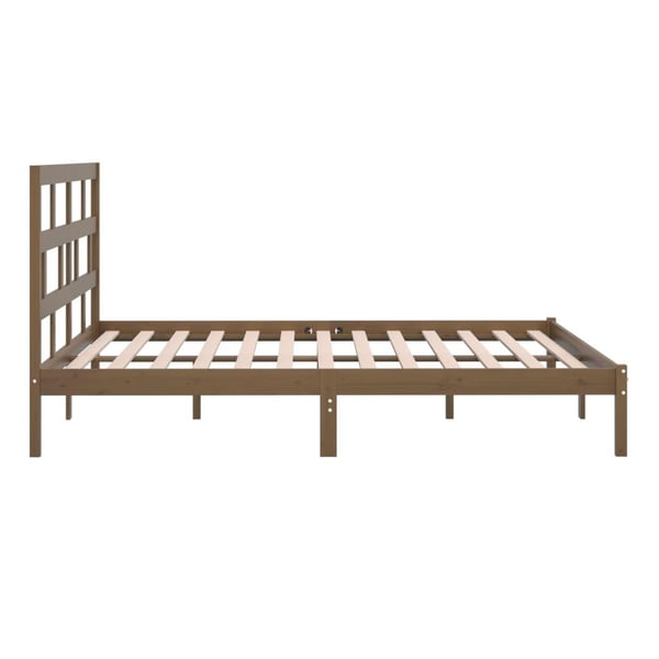 vidaXL Sengeramme honningbrun heltre furu 200x200 cm