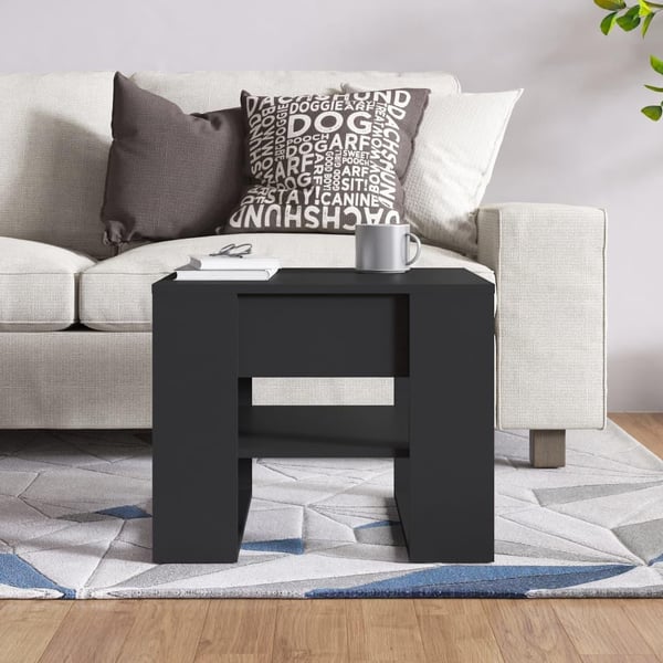 vidaXL sofabord 55,5x55x45 cm konstrueret træ sort