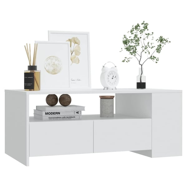 vidaXL Salongbord hvit 102x55x42 cm konstruert tre