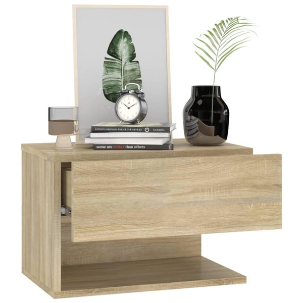 vidaXL Veggmontert nattbord sonoma oak