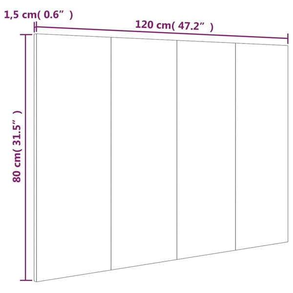 vidaXL sengegærde 120x1,5x80 cm konstrueret træ betongrå